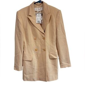 Escada by Margaretha Ley Double Breasted Cream Wool and Silk Blazer
